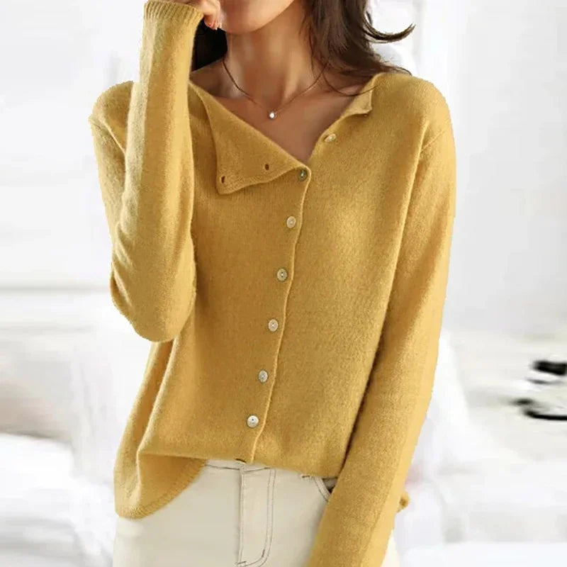 Pull Eleanor | Cardigan confortable avec design asymétrique à boutons
