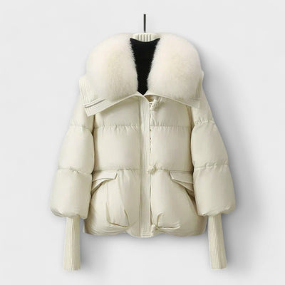Winterjas voor vrouwen met imitatiebont en ceintuur