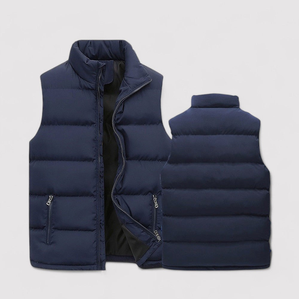 Warme herenbodywarmer met opstaande kraag