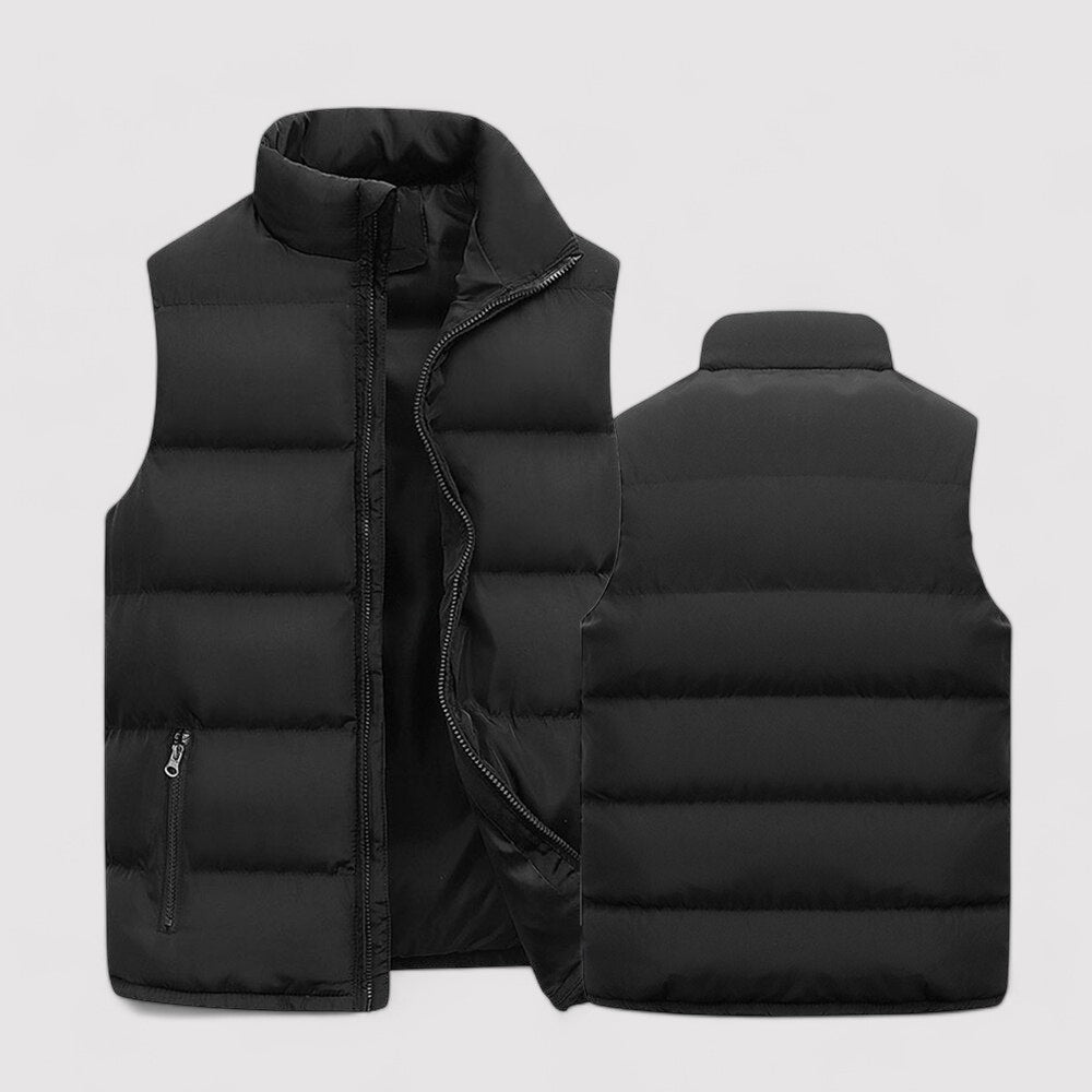 Warme herenbodywarmer met opstaande kraag