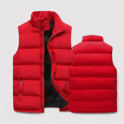 Warme herenbodywarmer met opstaande kraag