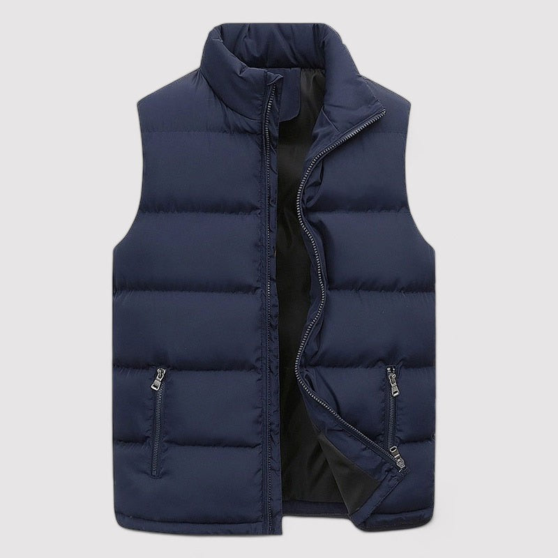 Warme herenbodywarmer met opstaande kraag