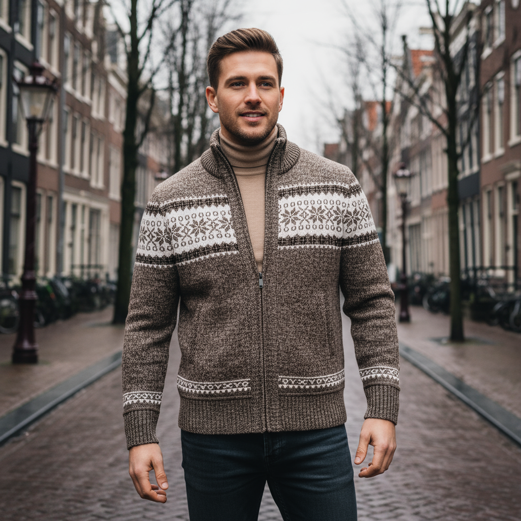 Heren Gebreid Vest met Rits | Stijlvolle Wintervest