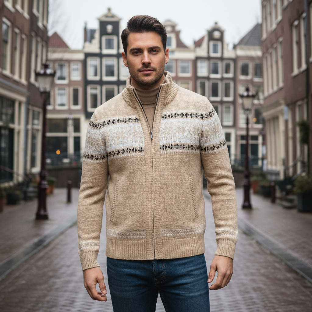 Heren Gebreid Vest met Rits | Stijlvolle Wintervest