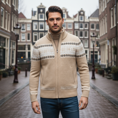 Heren Gebreid Vest met Rits | Stijlvolle Wintervest