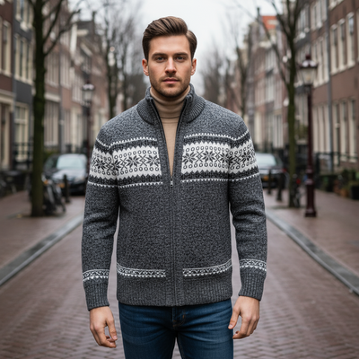 Heren Gebreid Vest met Rits | Stijlvolle Wintervest