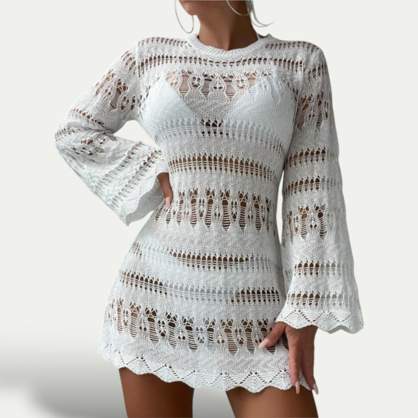 Luchtige Strand Cover-Up met Golfrand