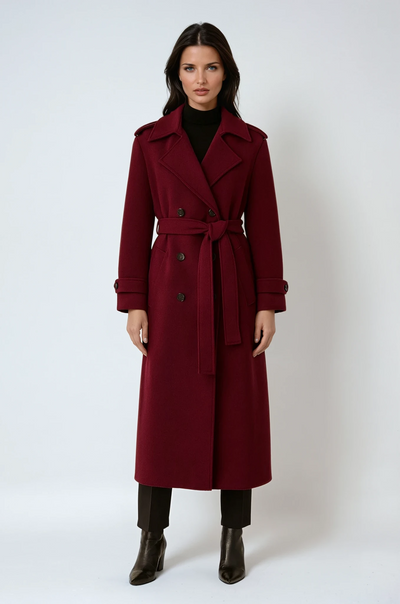 Dames Lange Trenchcoat met Ceintuur | Stijlvolle Wintermantel