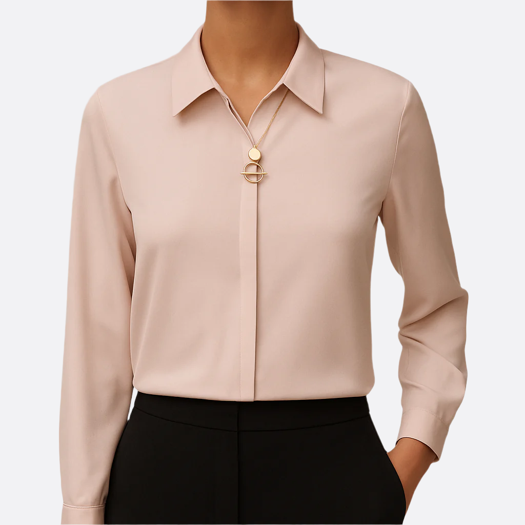 Blouse pour dames avec col | élégante top à manches longues