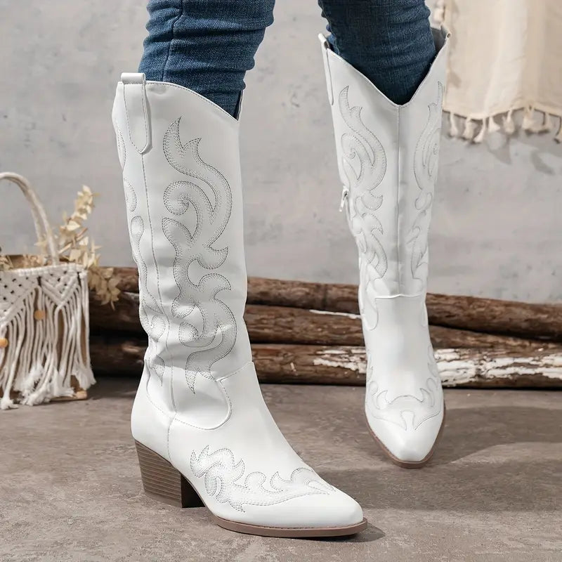 Dames Cowboylaars | Western Stijl Schoen met Hak