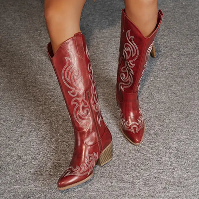 Dames Cowboylaars | Western Stijl Schoen met Hak