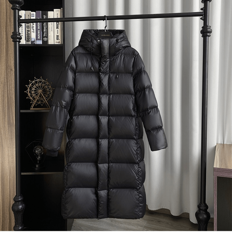 Dames Lange Gewatteerde Winterjas met Capuchon | Warme Puffer Coat