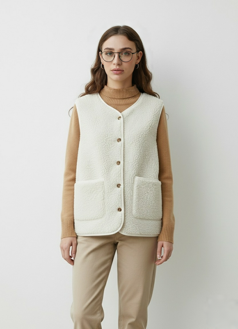 Warm Mouwloos Vest Voor Dames | Casual Look voor de Koude Dagen | Gemaakt van Zachte Lamswol