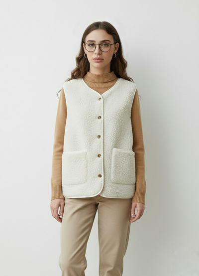 Warm Mouwloos Vest Voor Dames | Casual Look voor de Koude Dagen | Gemaakt van Zachte Lamswol