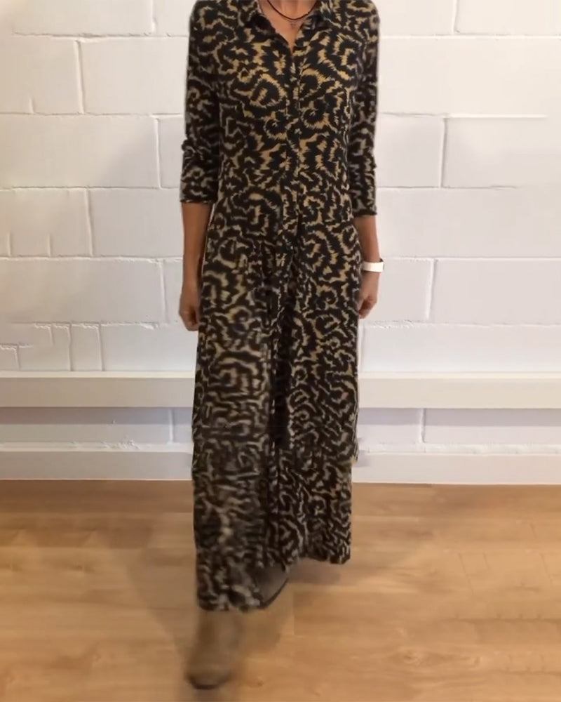 Jillian - Elegante maxi jurk met lange mouwen