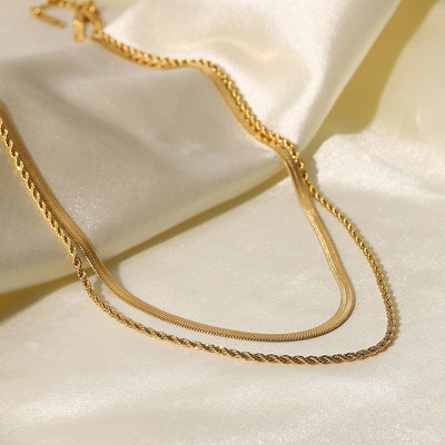 Dames Dubbele Ketting | Minimalistische Gelaagde Halsketting