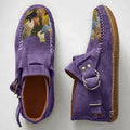 Chaussures à enfiler pour dames | Chaussures artistiques avec imprimé de chats et détail boucle