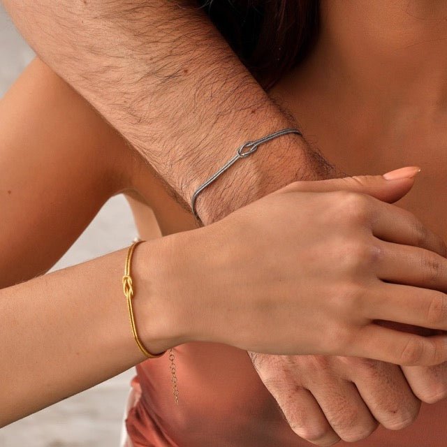 Dames Armband met Knoop | Liefdesknoop Goud/Zilver Armband