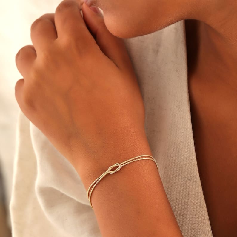 Dames Armband met Knoop | Liefdesknoop Goud/Zilver Armband