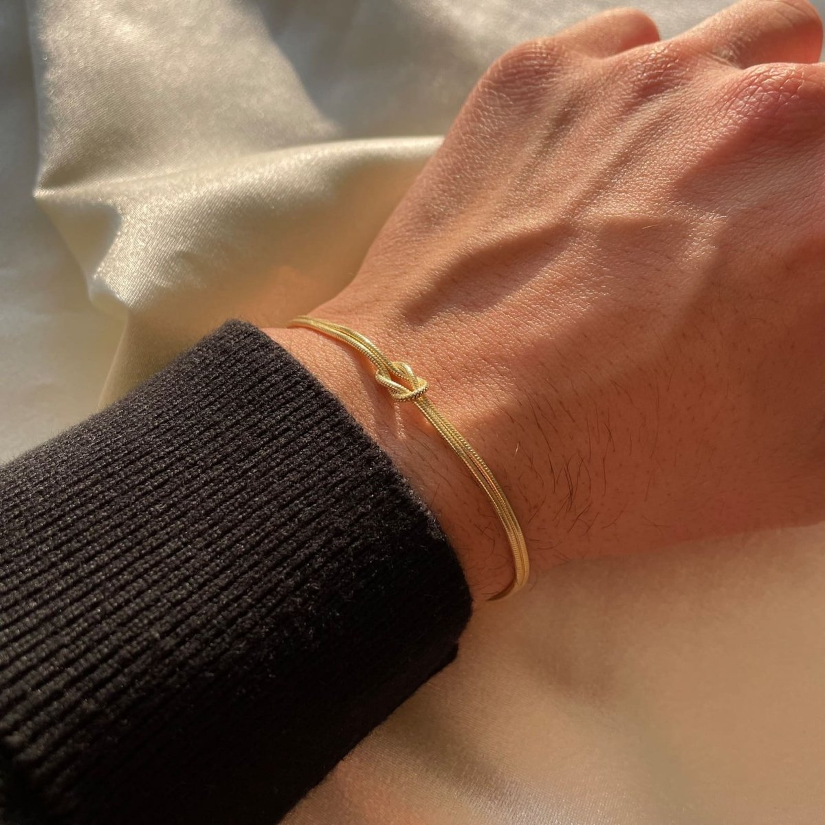 Dames Armband met Knoop | Liefdesknoop Goud/Zilver Armband