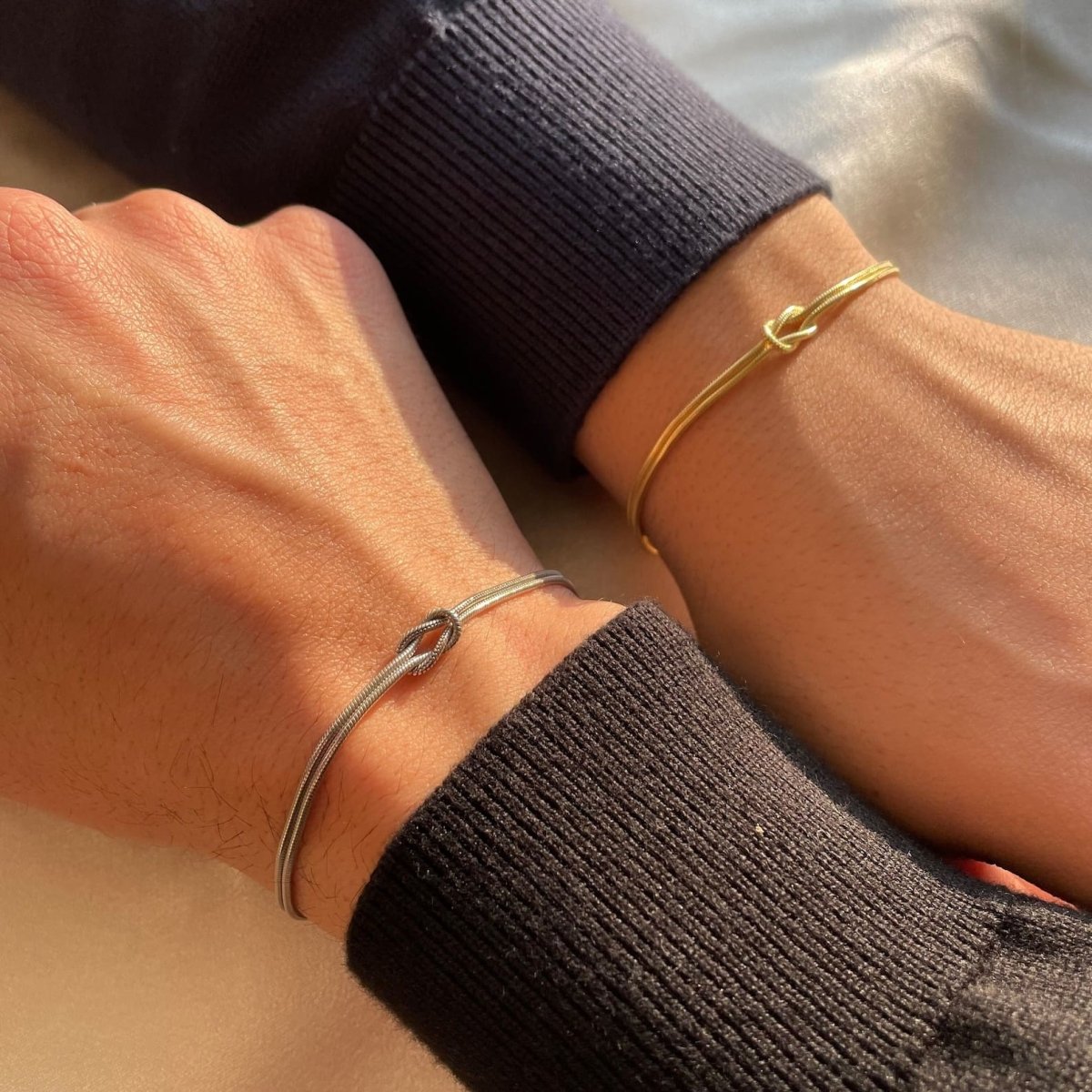 Dames Armband met Knoop | Liefdesknoop Goud/Zilver Armband