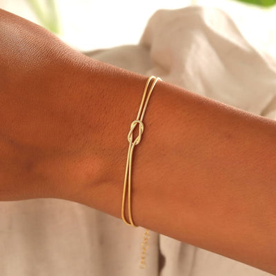 Dames Armband met Knoop | Liefdesknoop Goud/Zilver Armband