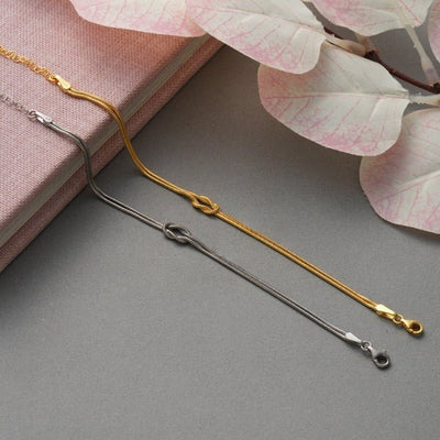 Dames Armband met Knoop | Liefdesknoop Goud/Zilver Armband