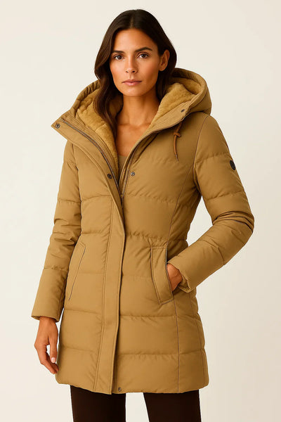 Dames Gewatteerde Winterjas met Capuchon | Warme Pufferjas