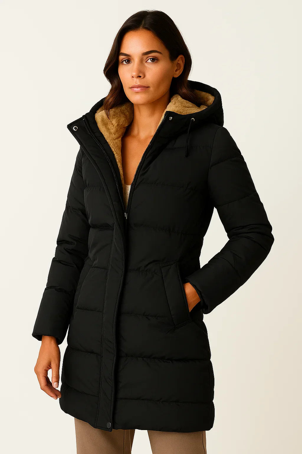 Dames Gewatteerde Winterjas met Capuchon | Warme Pufferjas