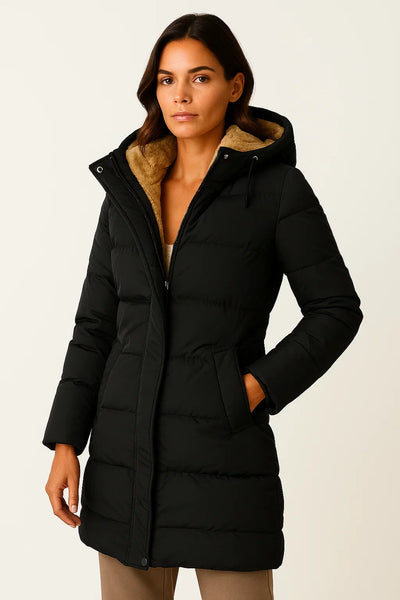 Dames Gewatteerde Winterjas met Capuchon | Warme Pufferjas