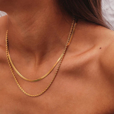 Dames Dubbele Ketting | Minimalistische Gelaagde Halsketting