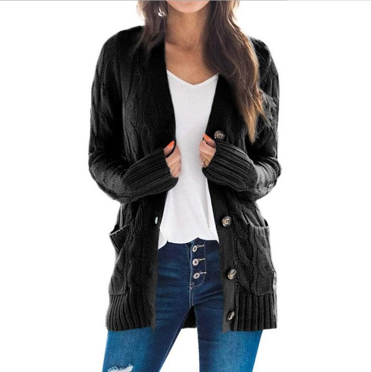 Klassieke damescardigan met lange mouwen in casual stijl