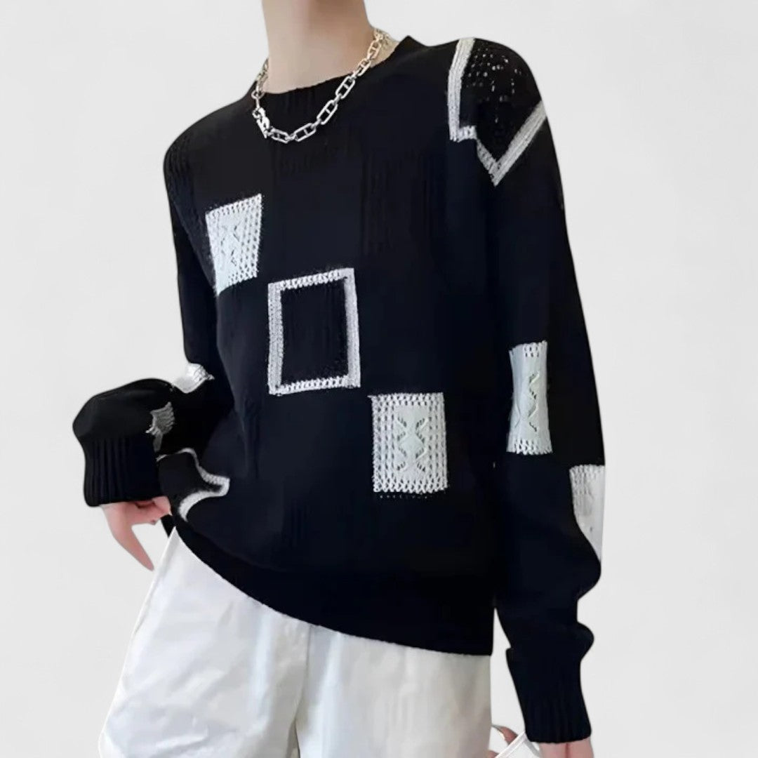 Dames Trui met Grafisch Patroon | Moderne Gebreide Top