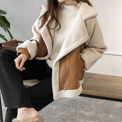 Moderne Teddy Mantel met Kraag voor Dames