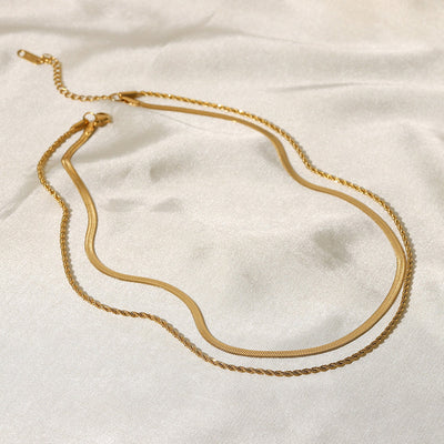 Dames Dubbele Ketting | Minimalistische Gelaagde Halsketting
