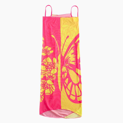 Strandjurk met Vlinderprint en V-Hals voor Dames