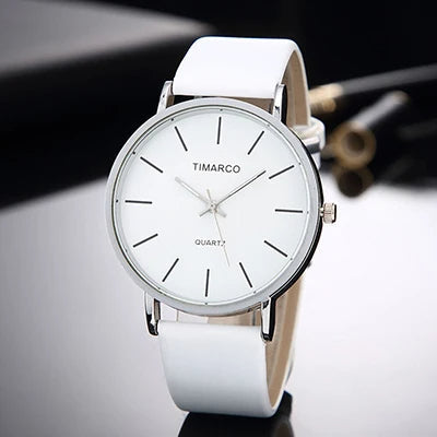 Timarco - Elegant Quartz Horloge met Minimalistisch Design en Leren Band