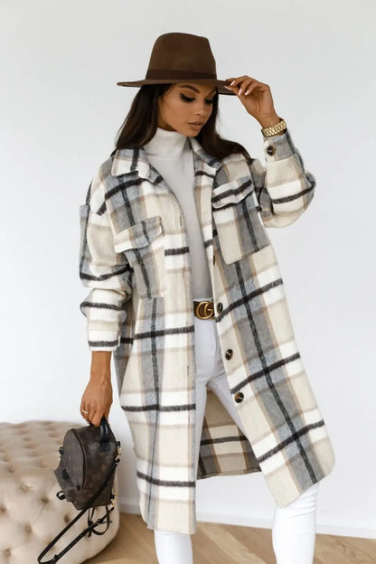 Warme Overcoat met Ruit