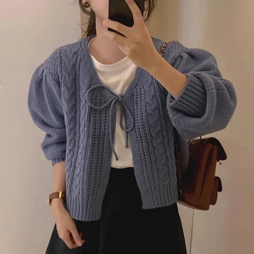 Monica Retro Gebreide Cardigan