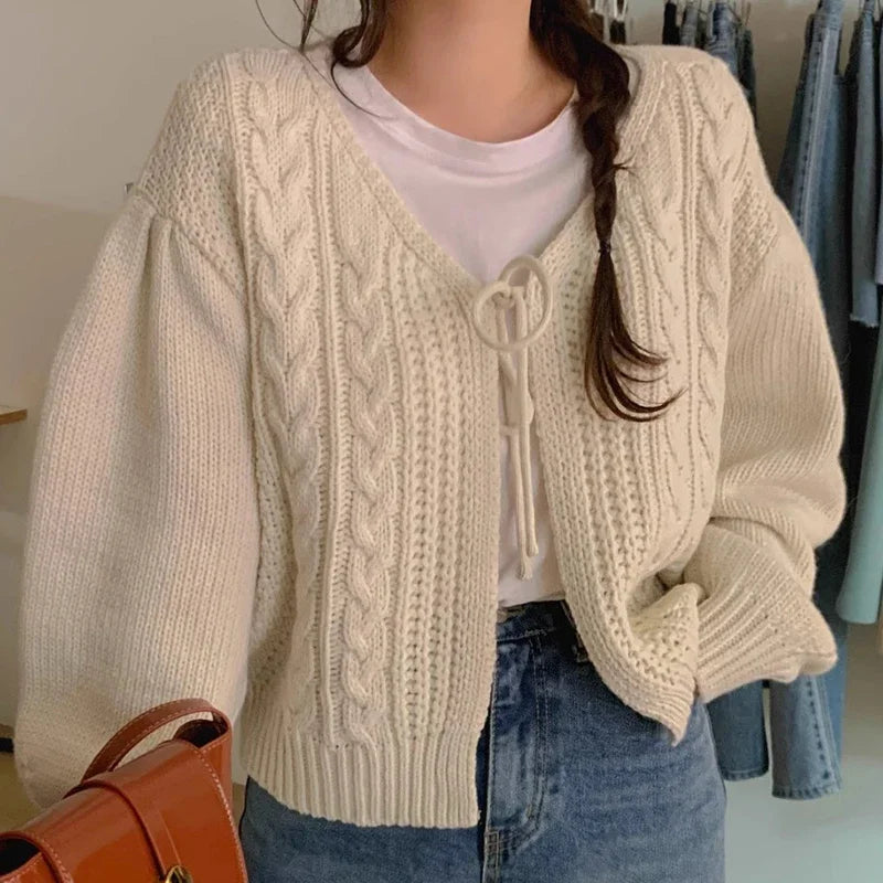 Monica Retro Gebreide Cardigan