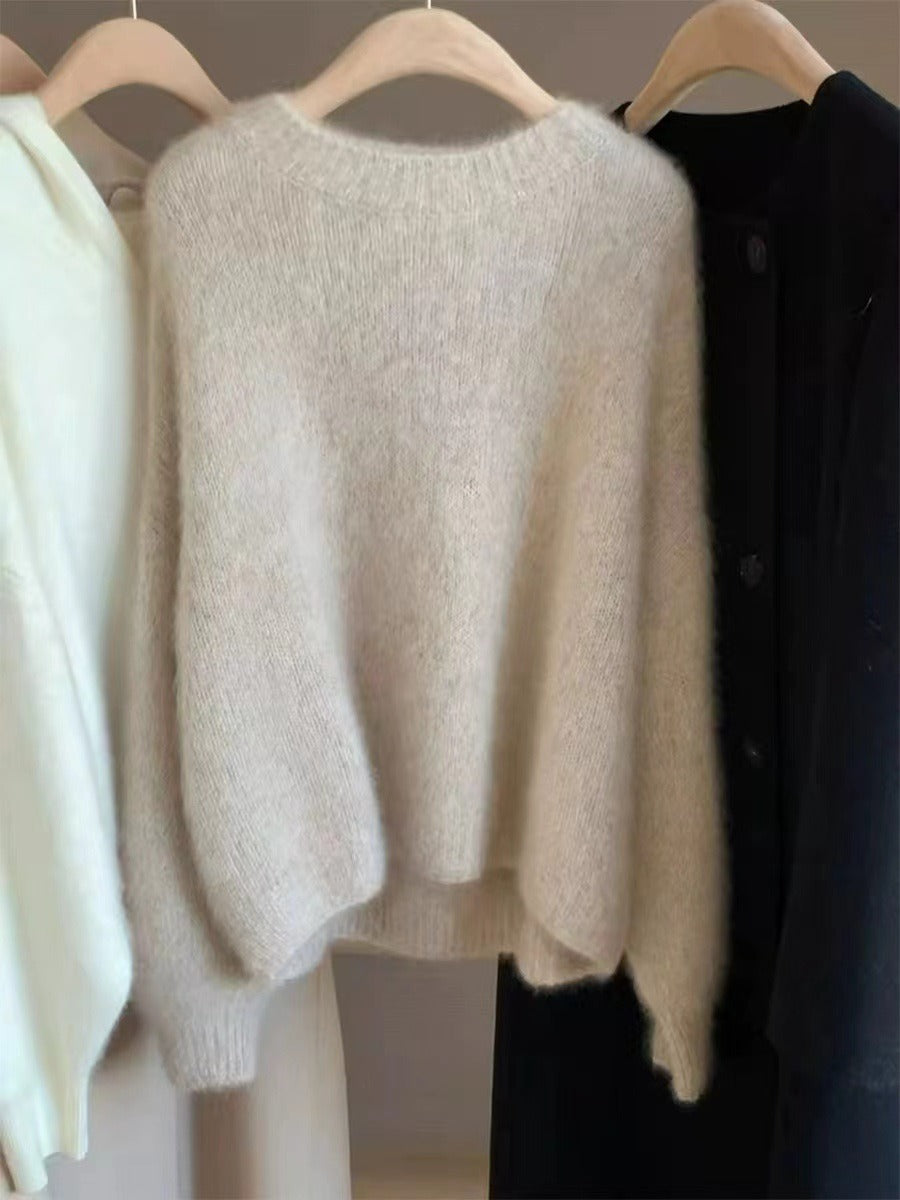 Pull femme avec détail col châle | Haut tricoté à la mode