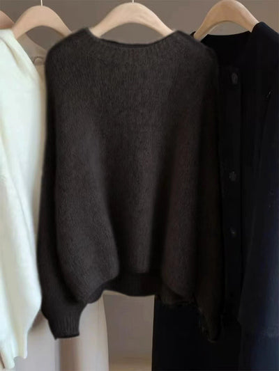 Pull femme avec détail col châle | Haut tricoté à la mode