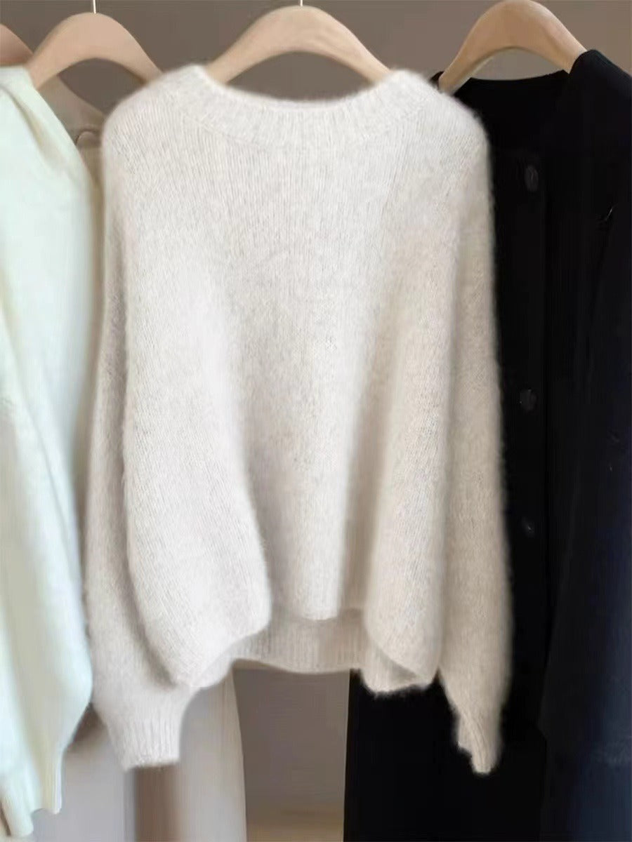 Pull femme avec détail col châle | Haut tricoté à la mode