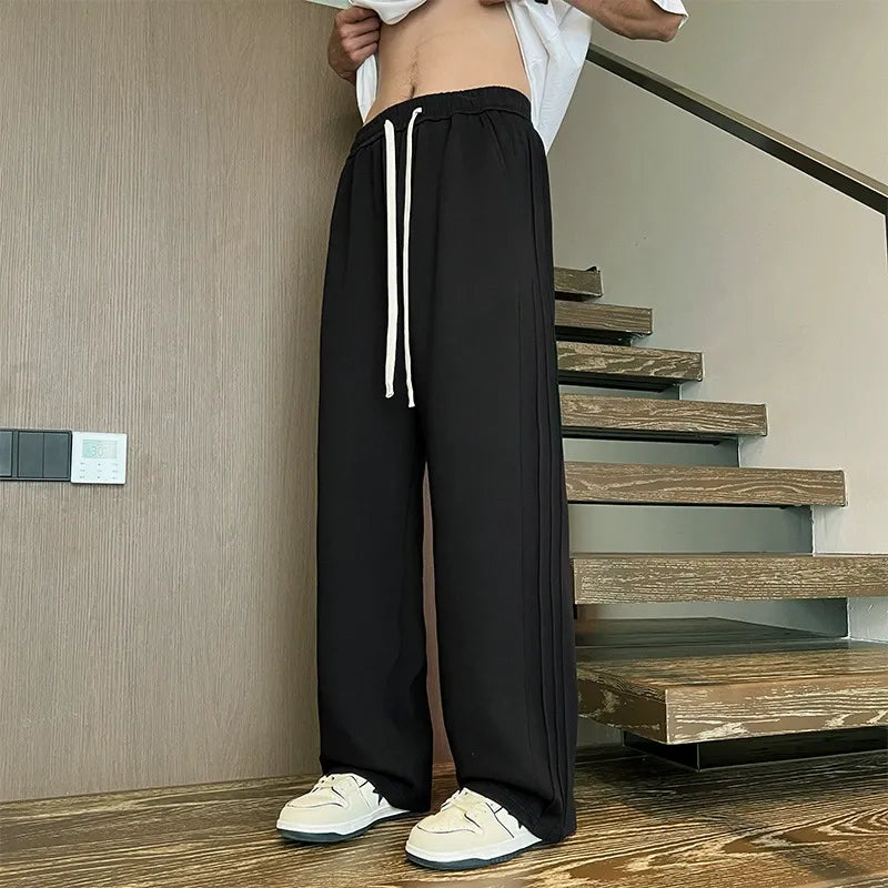 Rechte gebreide joggingbroek voor heren, sportief casual