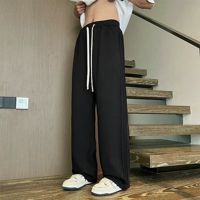 Rechte gebreide joggingbroek voor heren, sportief casual