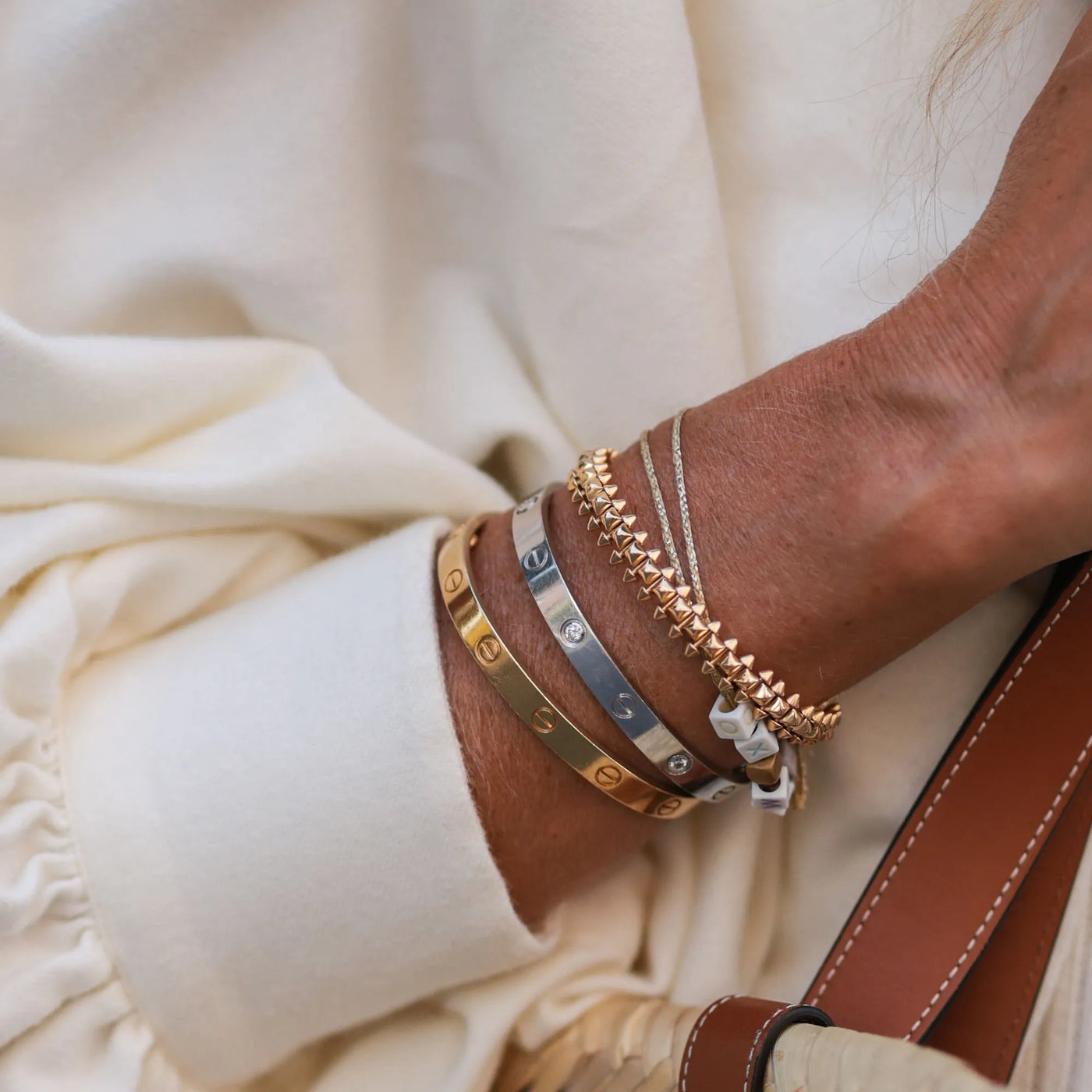 Dames Armband | Luxe Stalen Armband met Schroefdetail