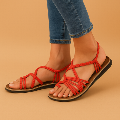 Strand­sandalen met Bandjes en Sleehak voor Dames