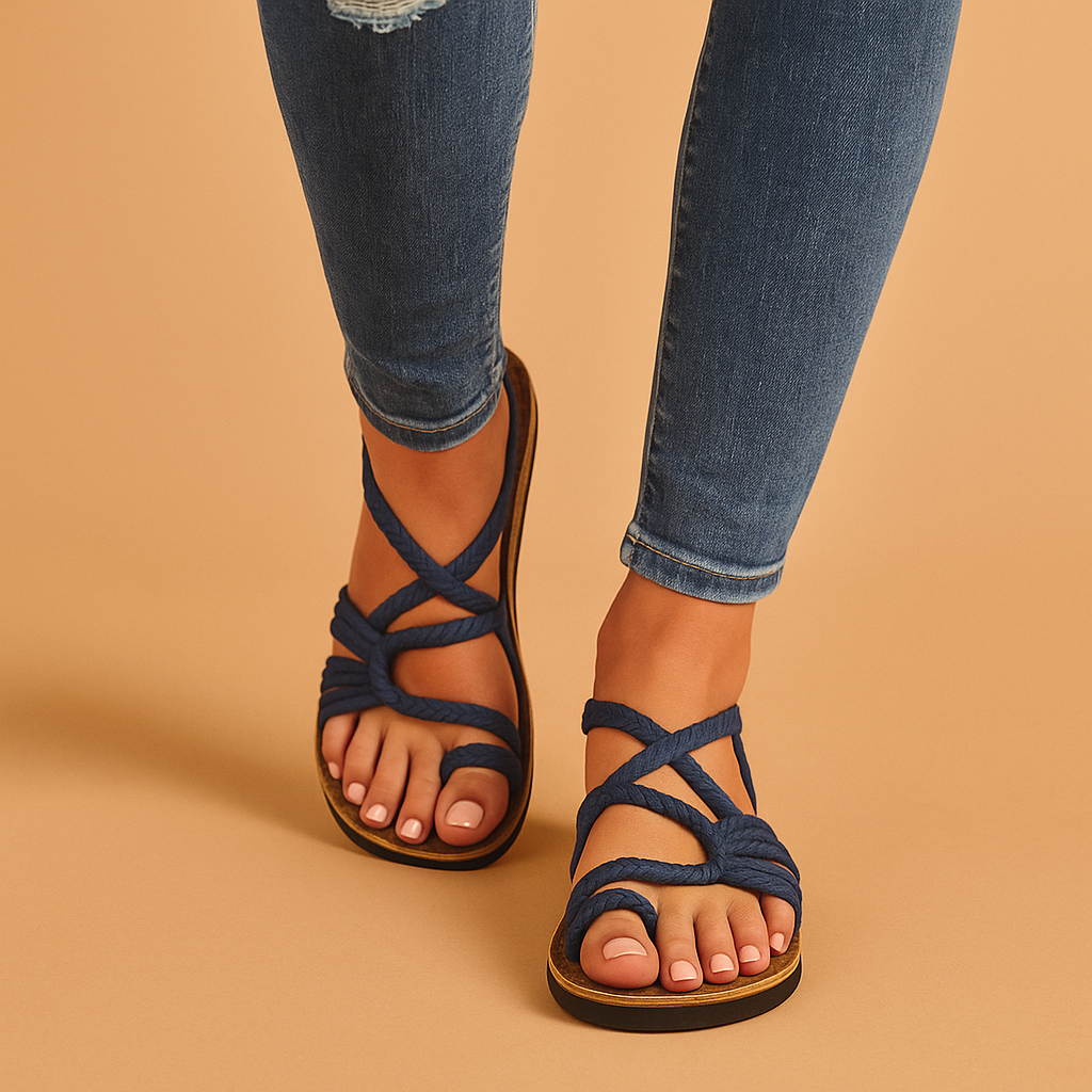 Strand­sandalen met Bandjes en Sleehak voor Dames