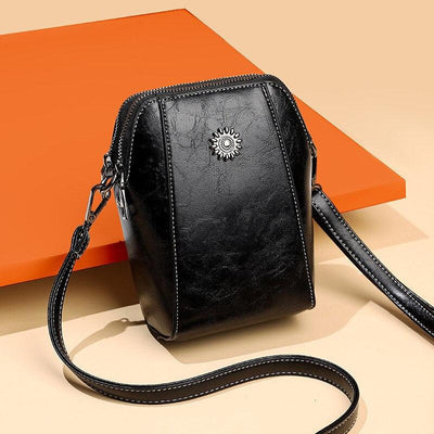 Dames Crossbody Tas | Compacte Leren Schoudertas met Rits