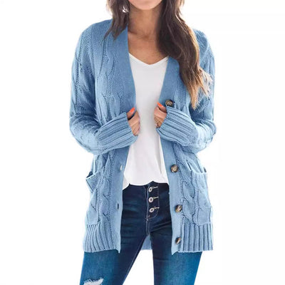 Klassieke damescardigan met lange mouwen in casual stijl